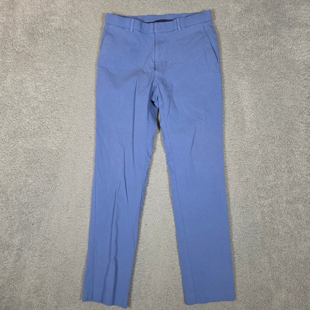 Tommy Hilfiger Chino Pants Mens 33x32 Blue Excellent Stretch Rayon Nylon Blend - Picture 2 of 8